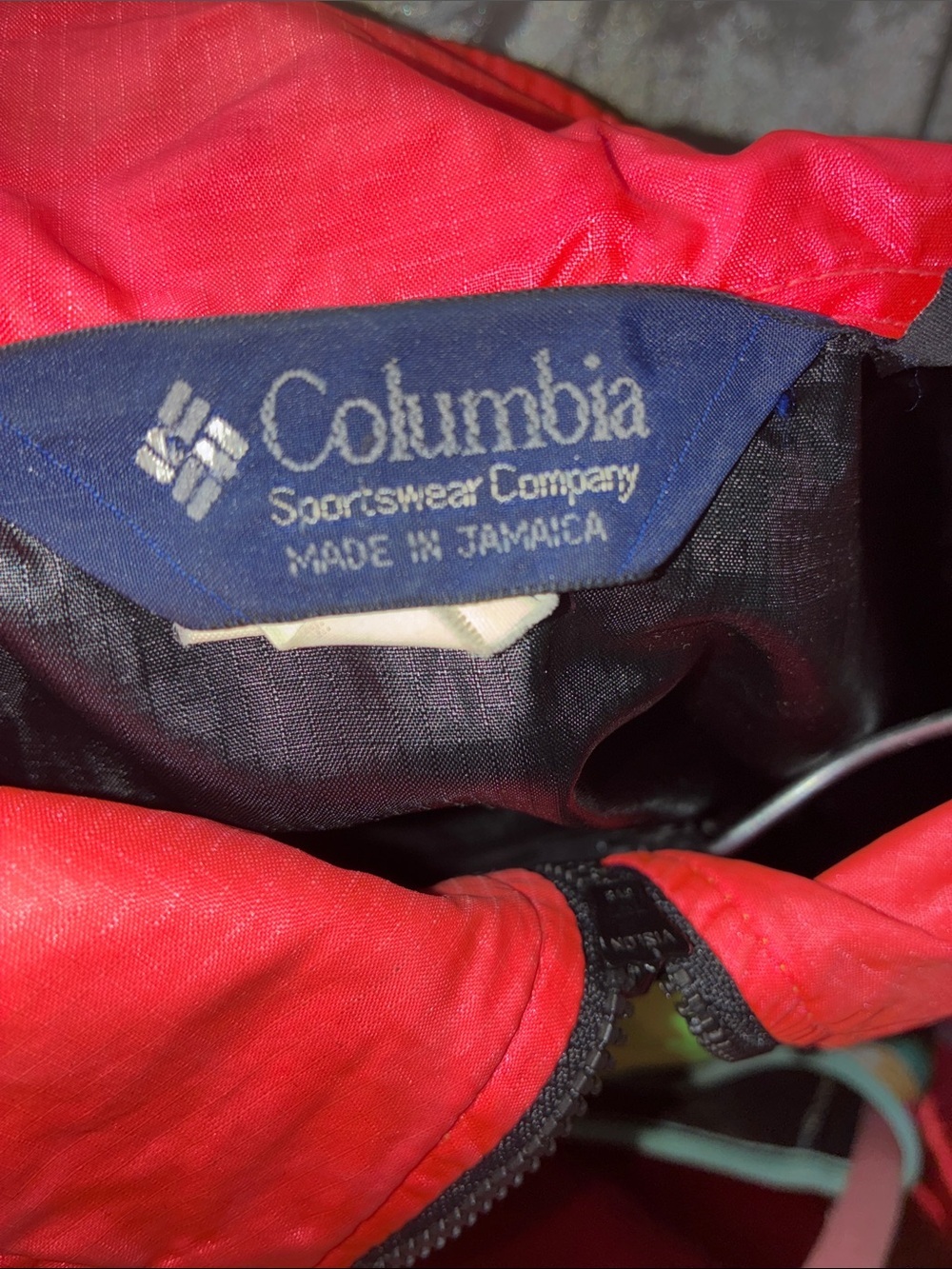 COLUMBIA Windbreaker Jacket Women's XL, black, neon orange/green trim, zips. EUC - Picture 9 of 15